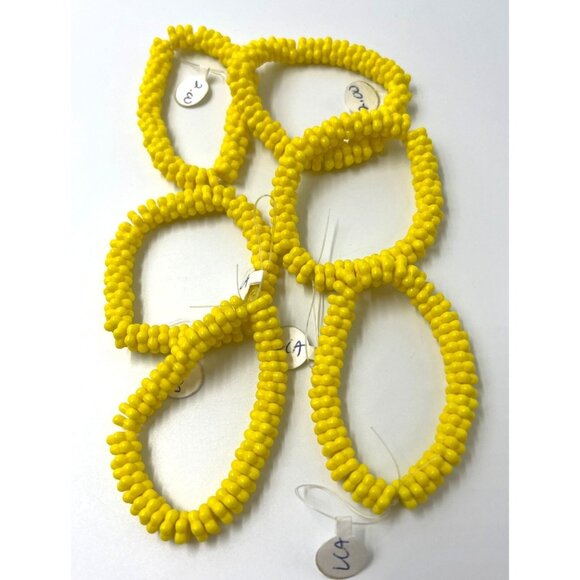 Flower Spacer Bead Glass Yellow Jewelry Five Petals - Picture 4 of 4